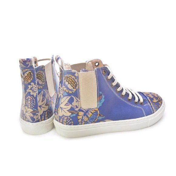 Goby Shoes - Blue Floral Short Boots - Picture 2 of 5